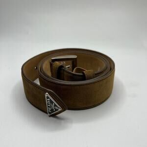 Prada suede belt brown leather